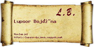 Lupsor Bojána névjegykártya